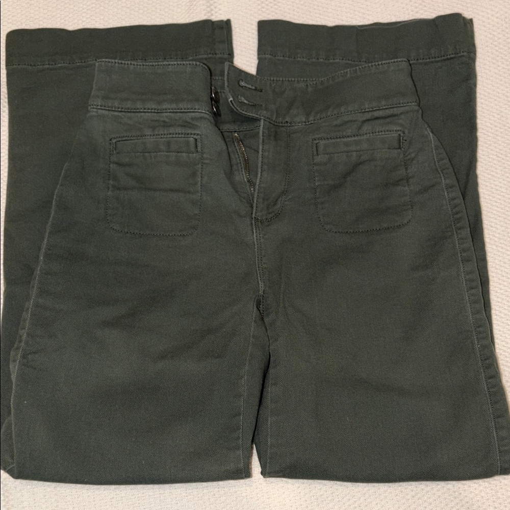 LOFT Olive Wide Leg Pants